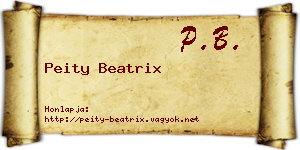 Peity Beatrix névjegykártya